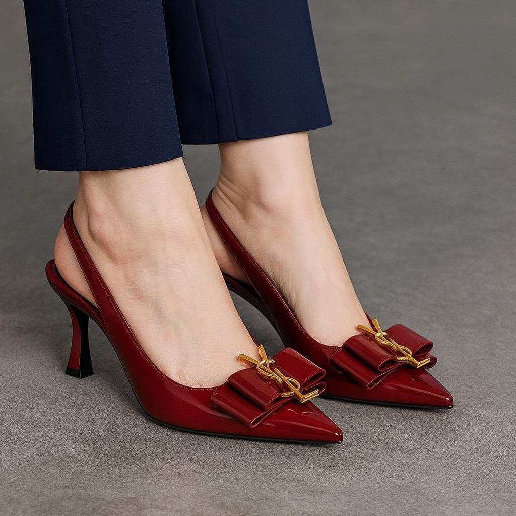 YSL Inspired Slingback Heels Providing Elegant Style With Sophisticated Look Durable Quality Comfortable Wear