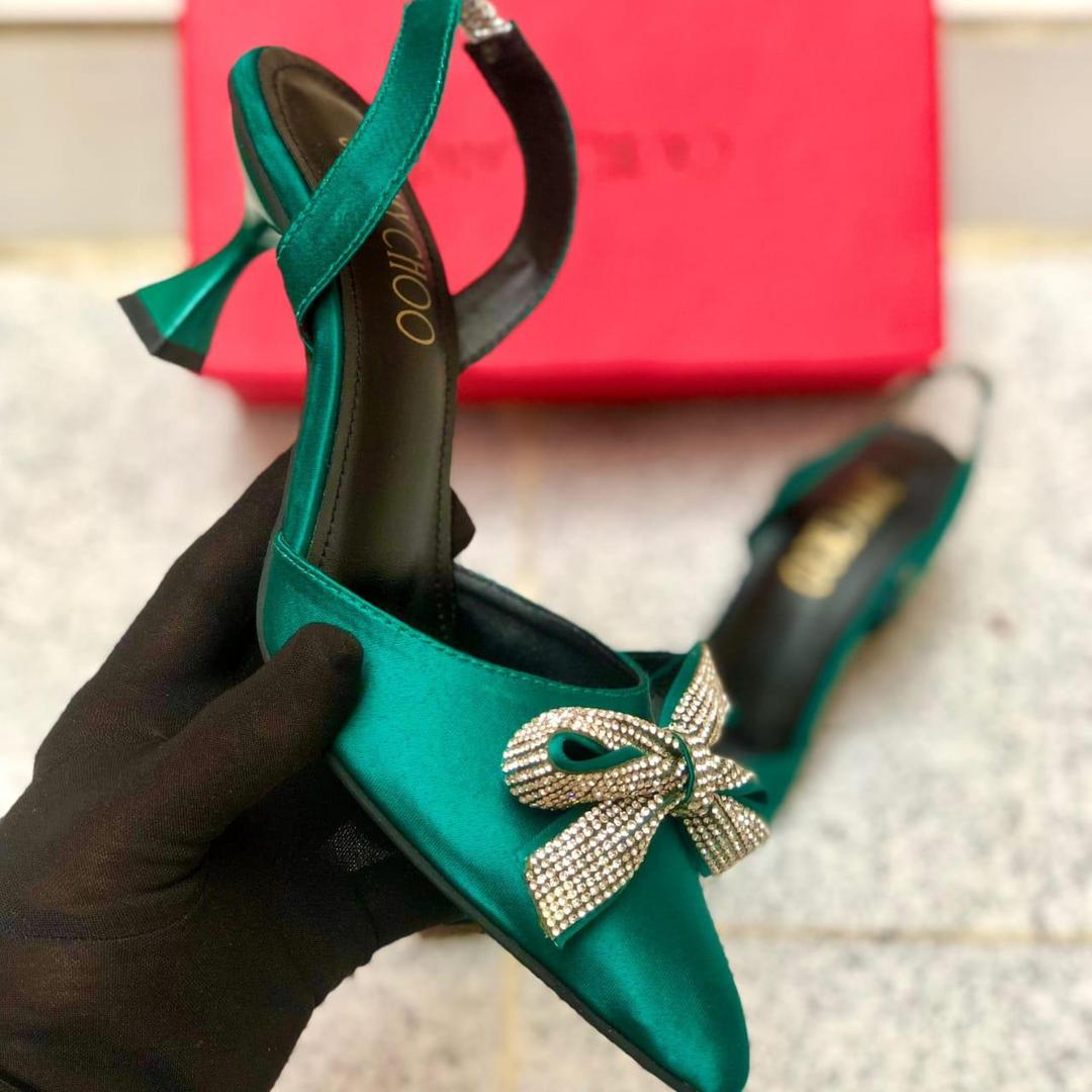 Rhinestone Bow Heels for Women Formal Party Wear