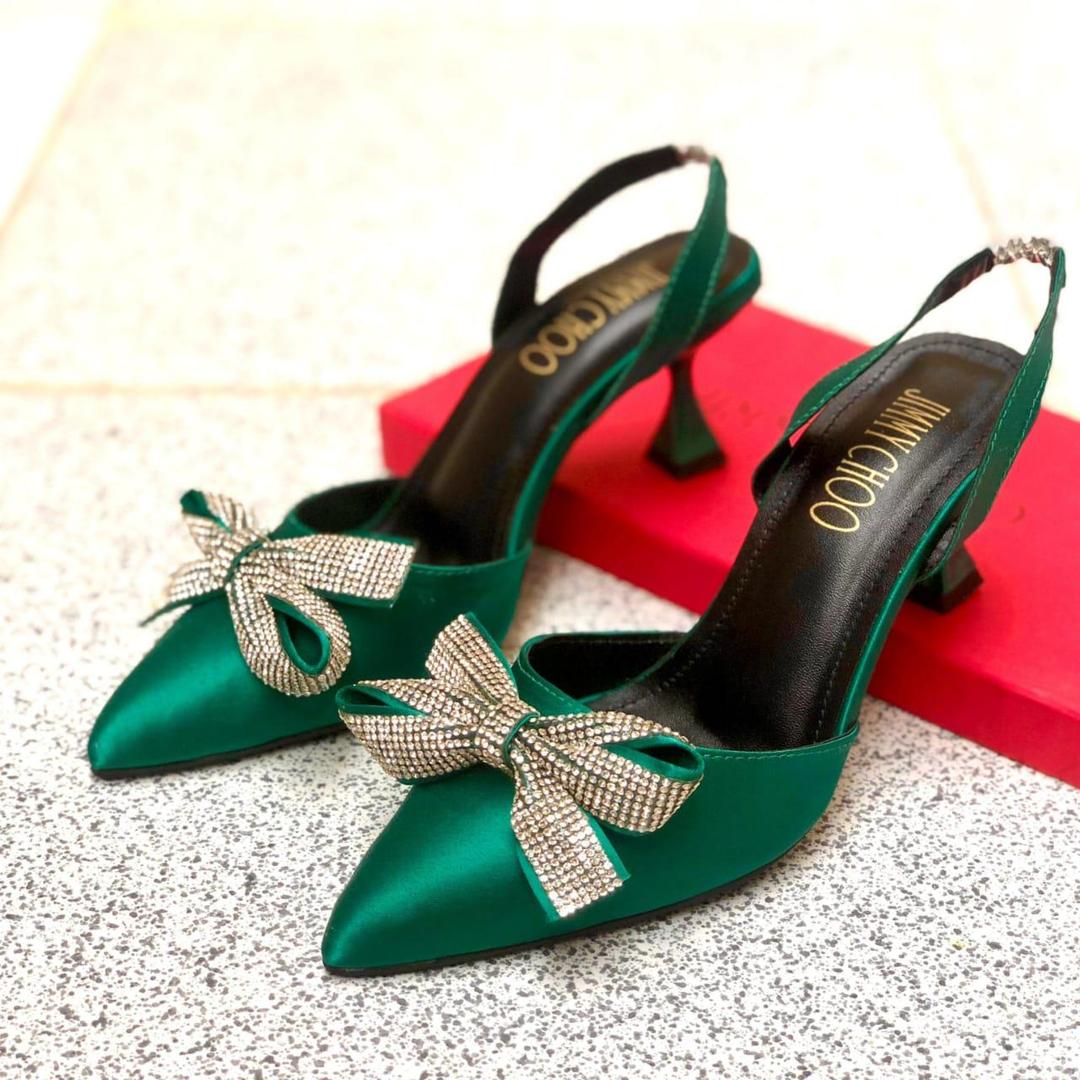 Rhinestone Bow Heels for Women Formal Party Wear