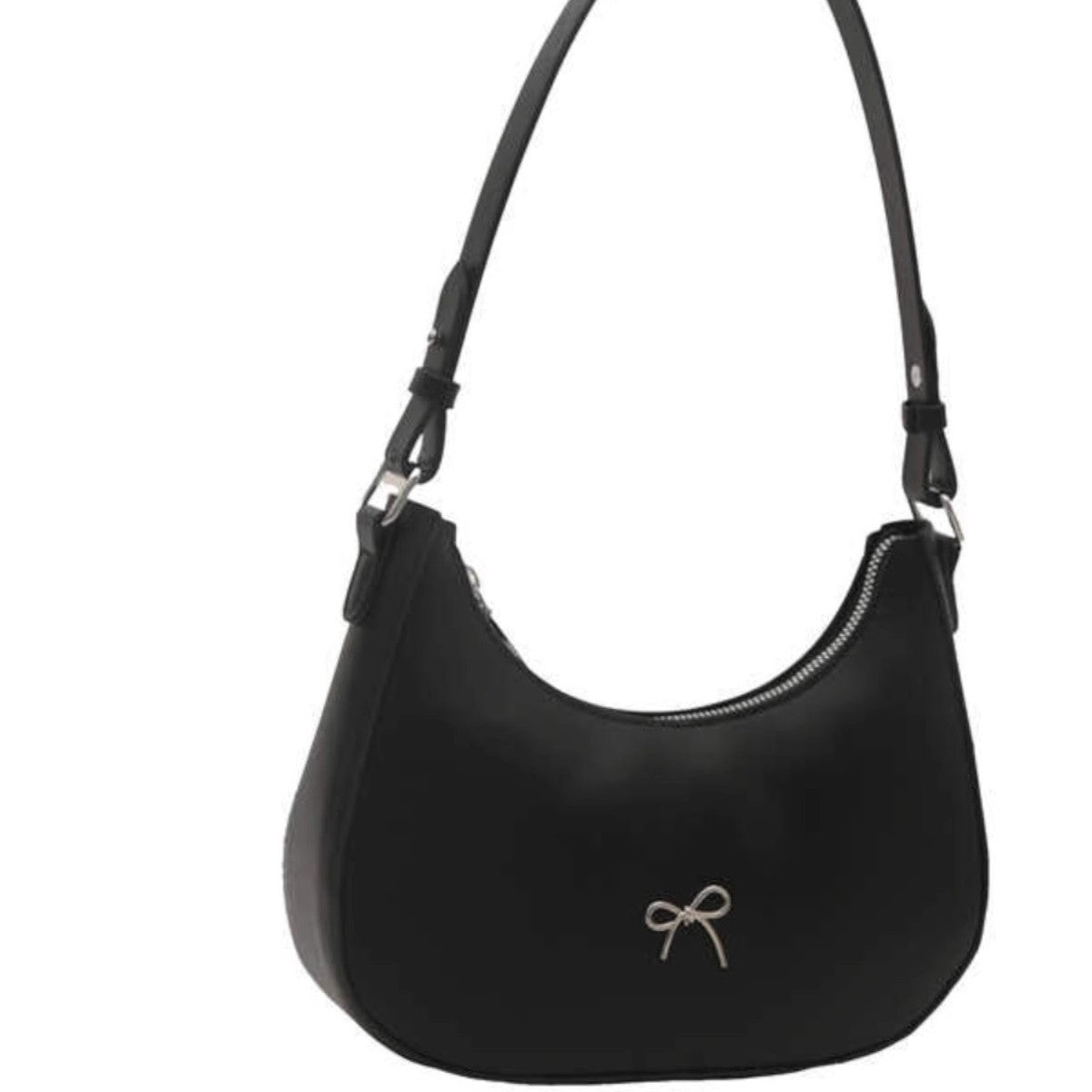 Crescent Shaped Shoulder Bag with Bow Detail